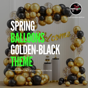 Golden-Black birthday decoration kit