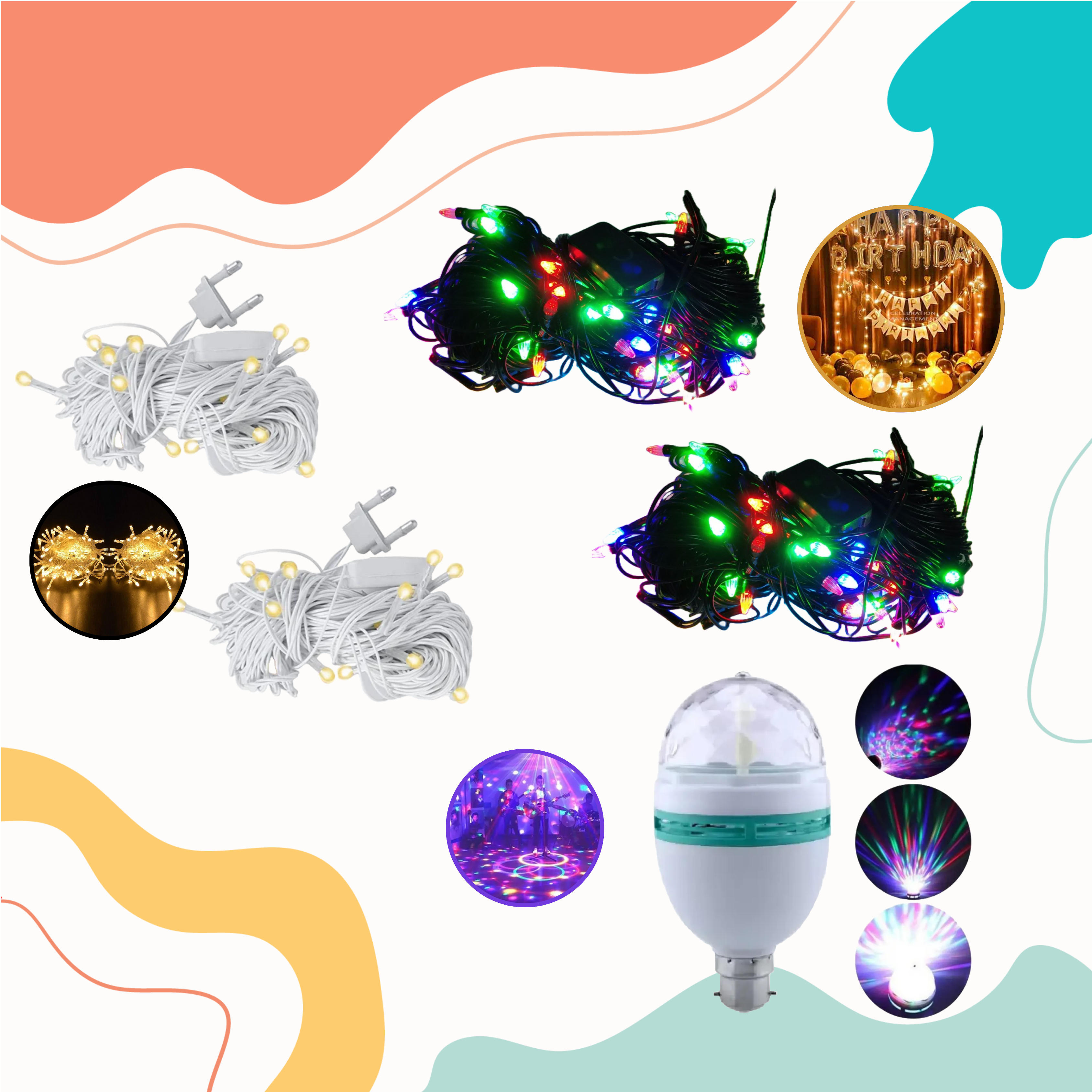 Led & Rice lights, Disco bulb