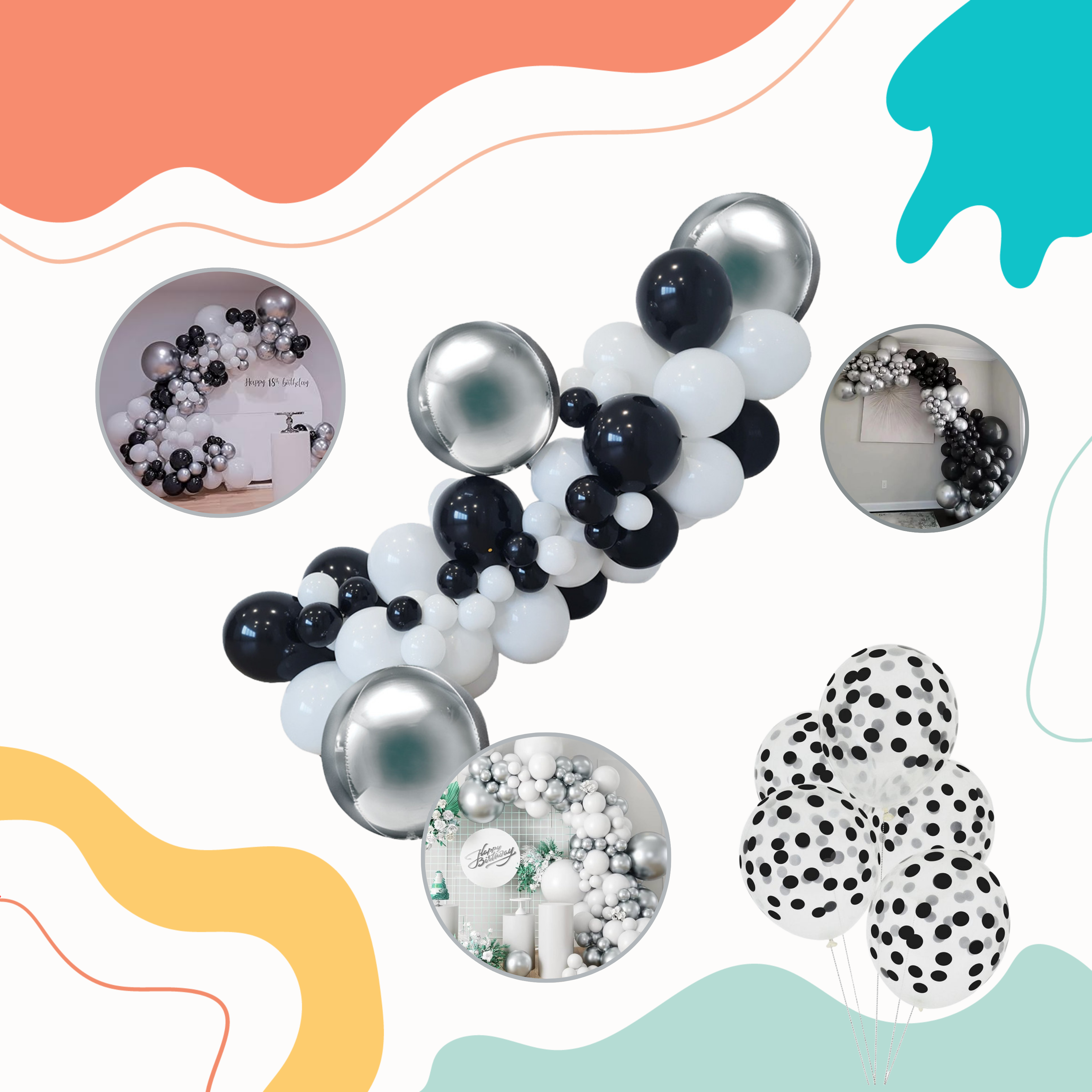 Silver & White Birthday Decoration Kit - Image 8