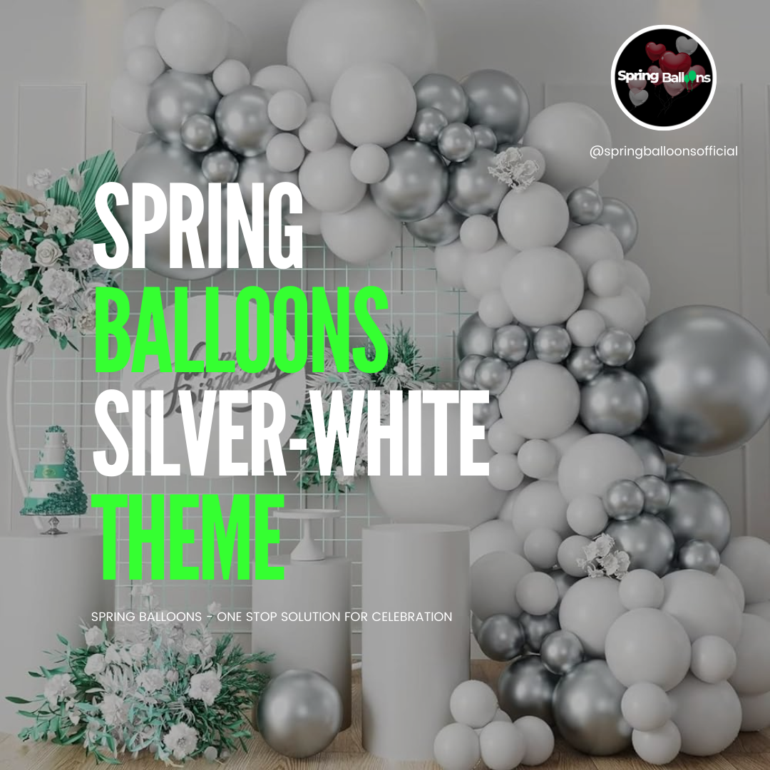 Silver & White Birthday Decoration Kit